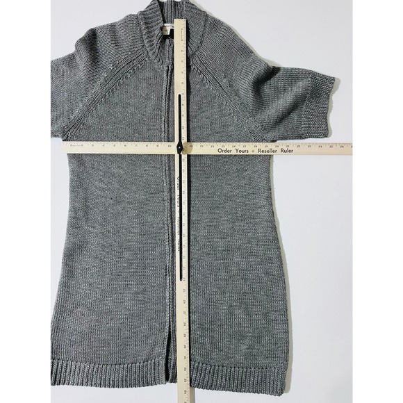 Coldwater‎ Creek Women Sweater Large Gray Full Zip Wool Blend Lagenlook - Picture 3 of 9